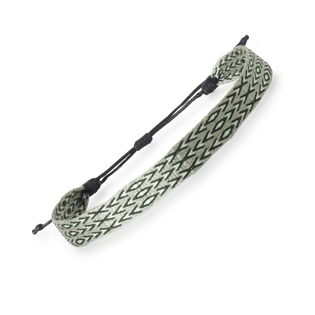 Handwoven Egyptian Loom Olive Green Surfer Bracelet