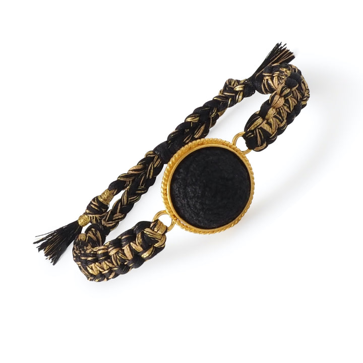 Handwoven Silk Cocoon Bracelet Black