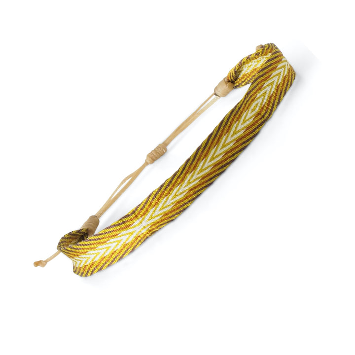 Handwoven Egyptian Loom Yellow Mustard Surfer Bracelet