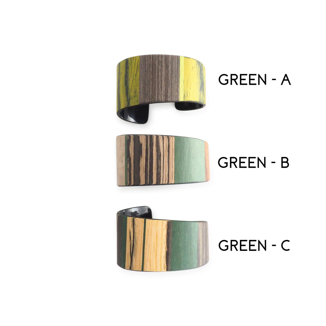 Small Wood Cuff Bracelet GREEN