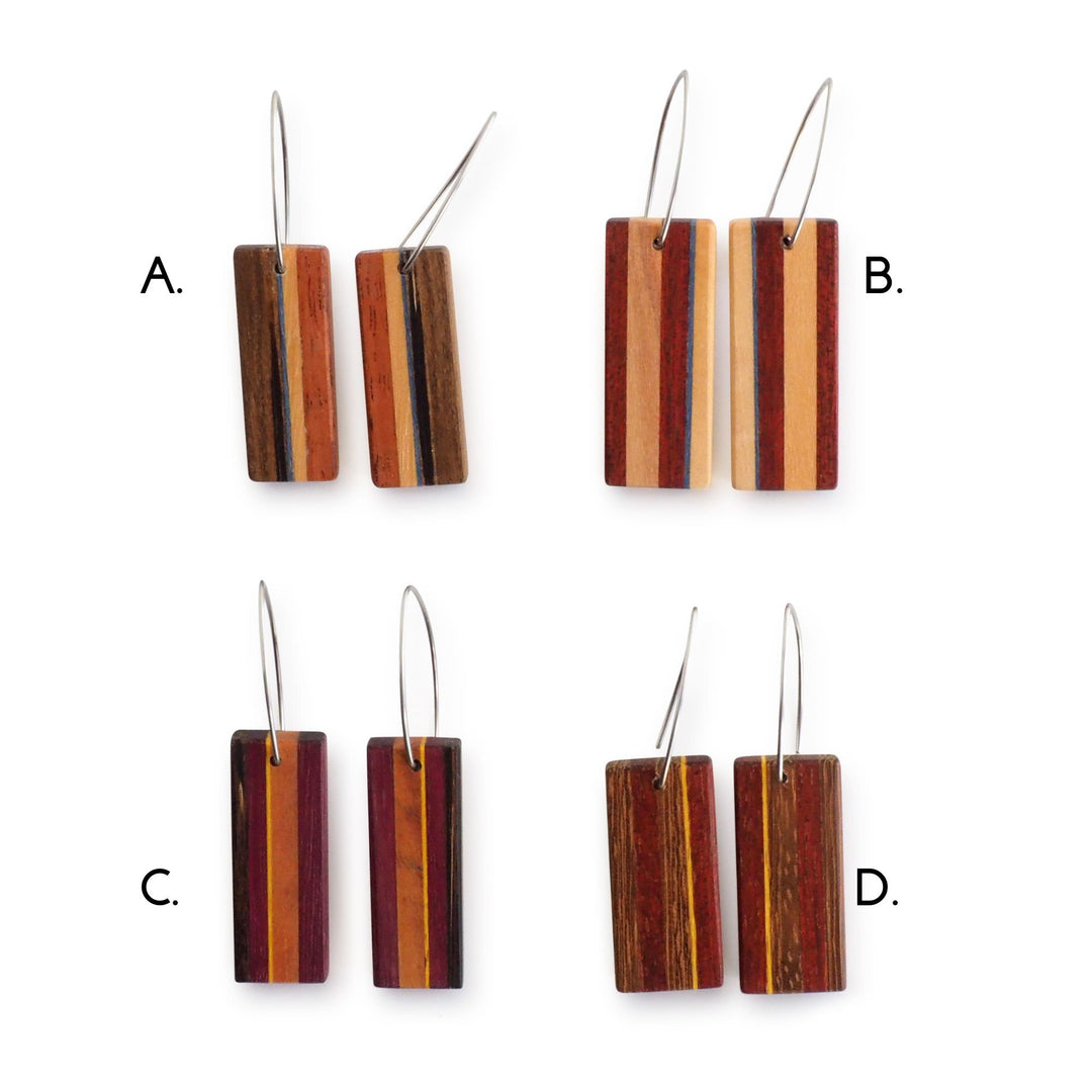 Upcycled Wood Dangle Earrings