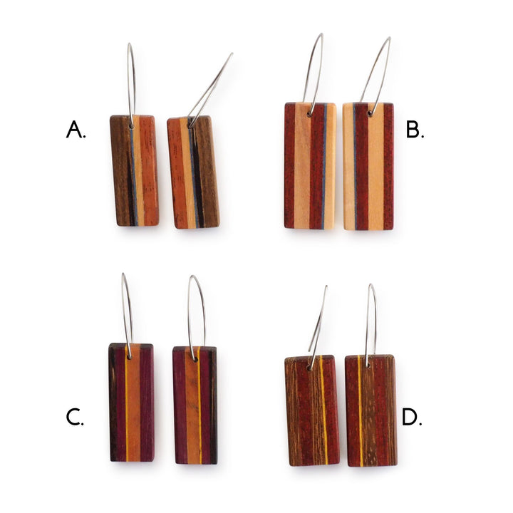 Upcycled Wood Dangle Earrings