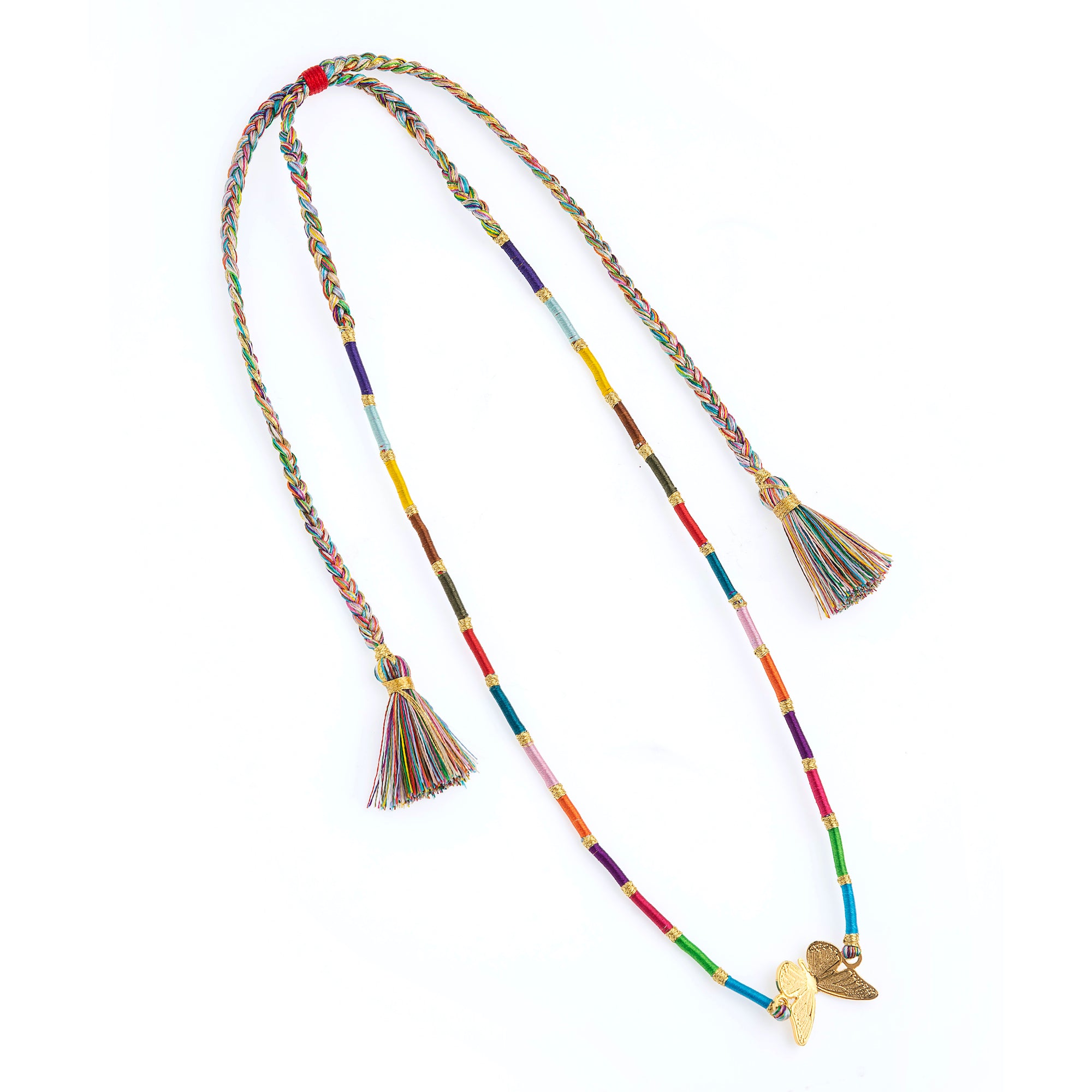 Adjustable Butterfly Gold Chocker Necklace Multicolor