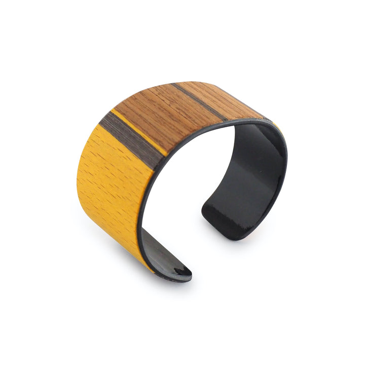 Small Wood Cuff Bracelet YELLOW