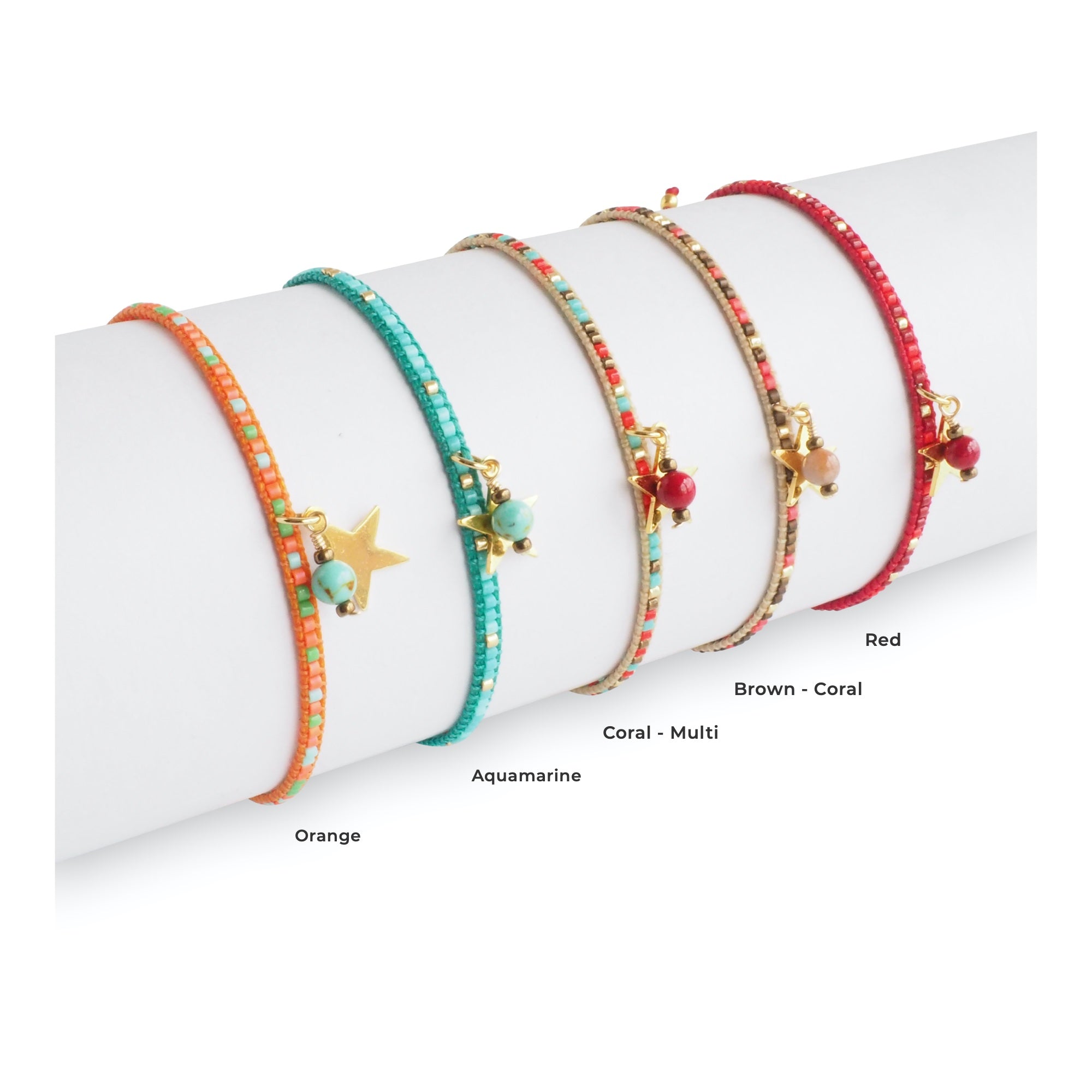 Star Miyuki Beaded Charm Bracelet Colors