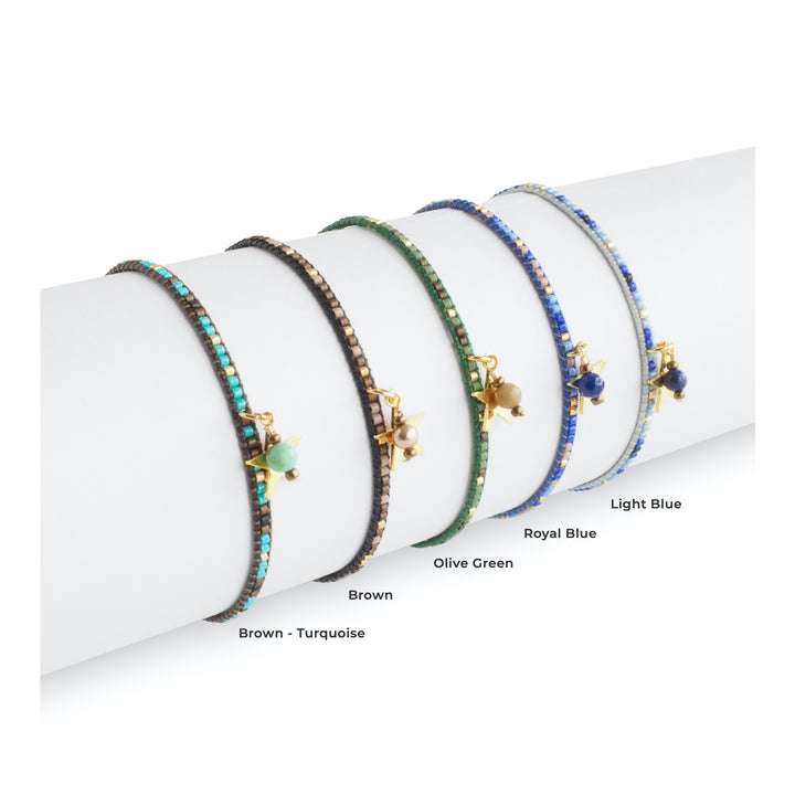 Star Miyuki Beaded Charm Bracelet Colors