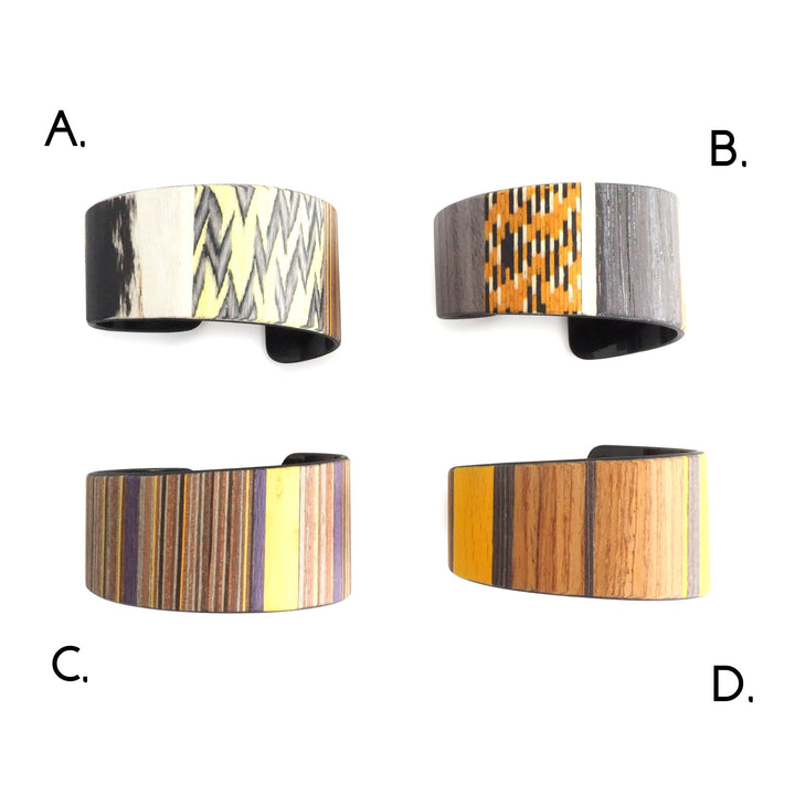 Small Wood Cuff Bracelet YELLOW