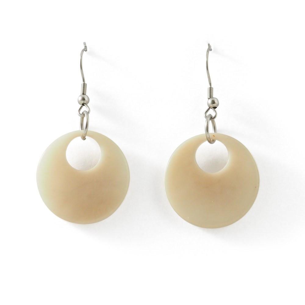 Lightweight Dangle Tagua Earrings Natural | Makarla