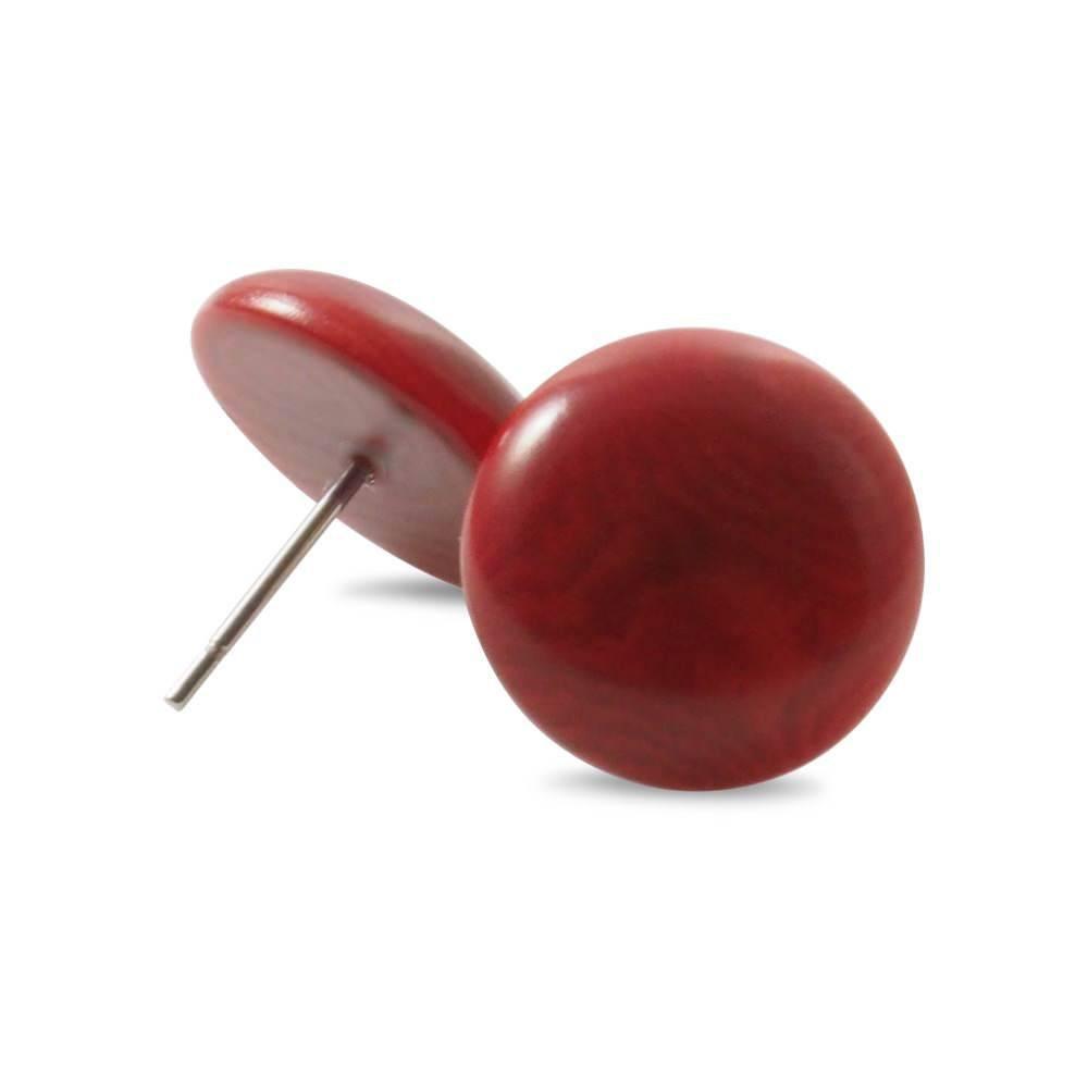 Bingo Stud Tagua Earrings Red - Makarla