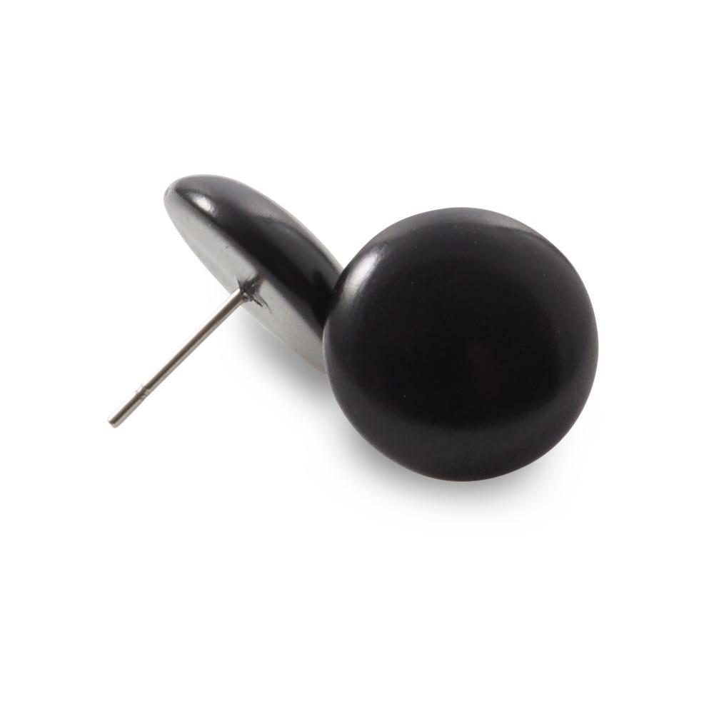 Bingo Stud Tagua Earrings Black - Makarla