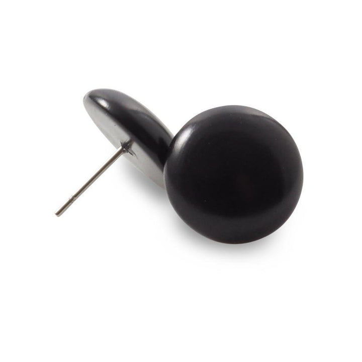Bingo Stud Tagua Earrings Black - Makarla