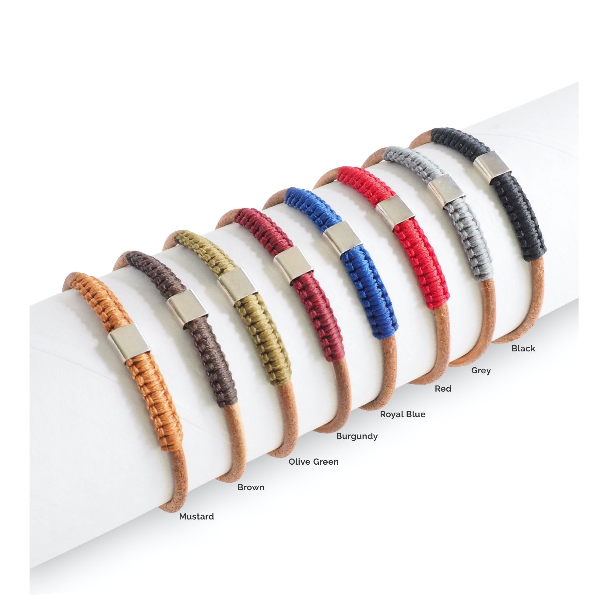 Macrame Colombian Leather Bracelet with silver colors