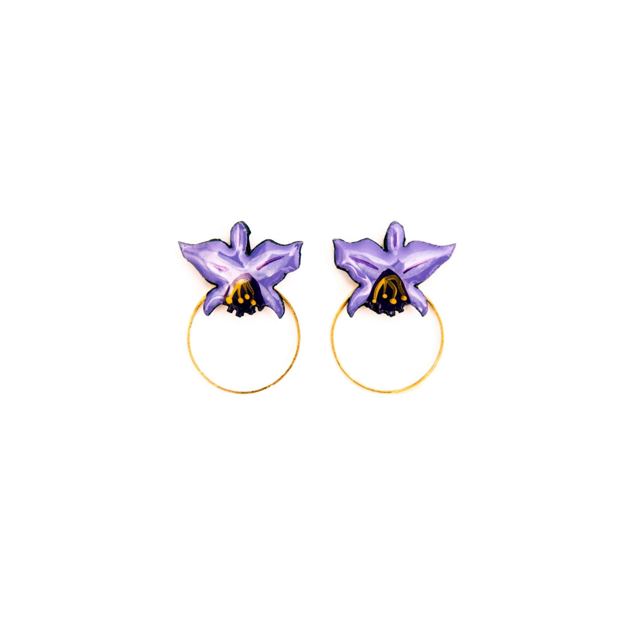 Orchid Wood Stud Earrings