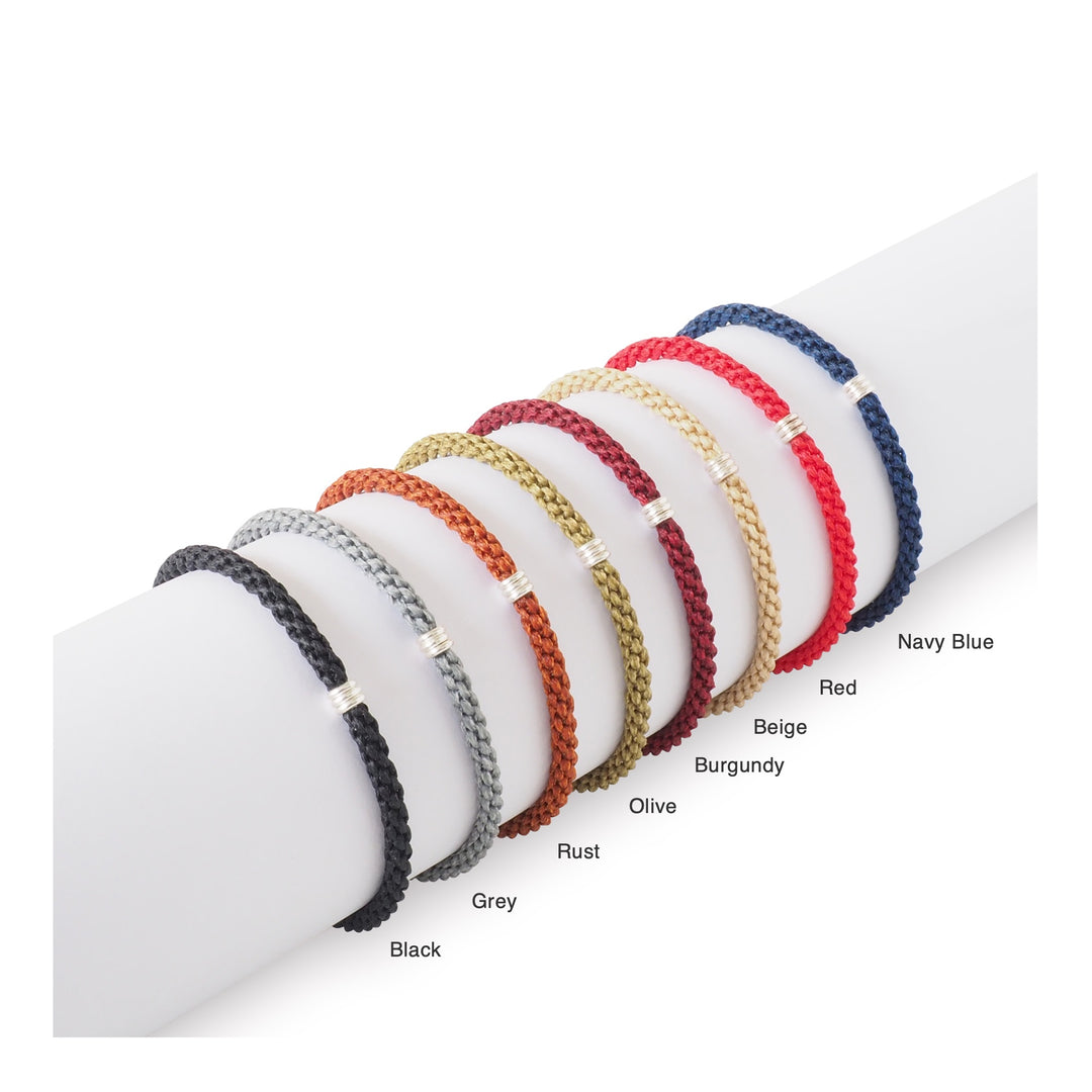 Aros Men's Macrame Silver Bracelet