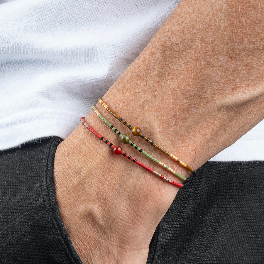 Men's Gemstone and Miyuki Beads Minimalist Bracelet