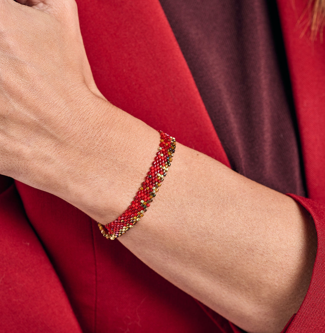 Seed Bead Bracelet Red