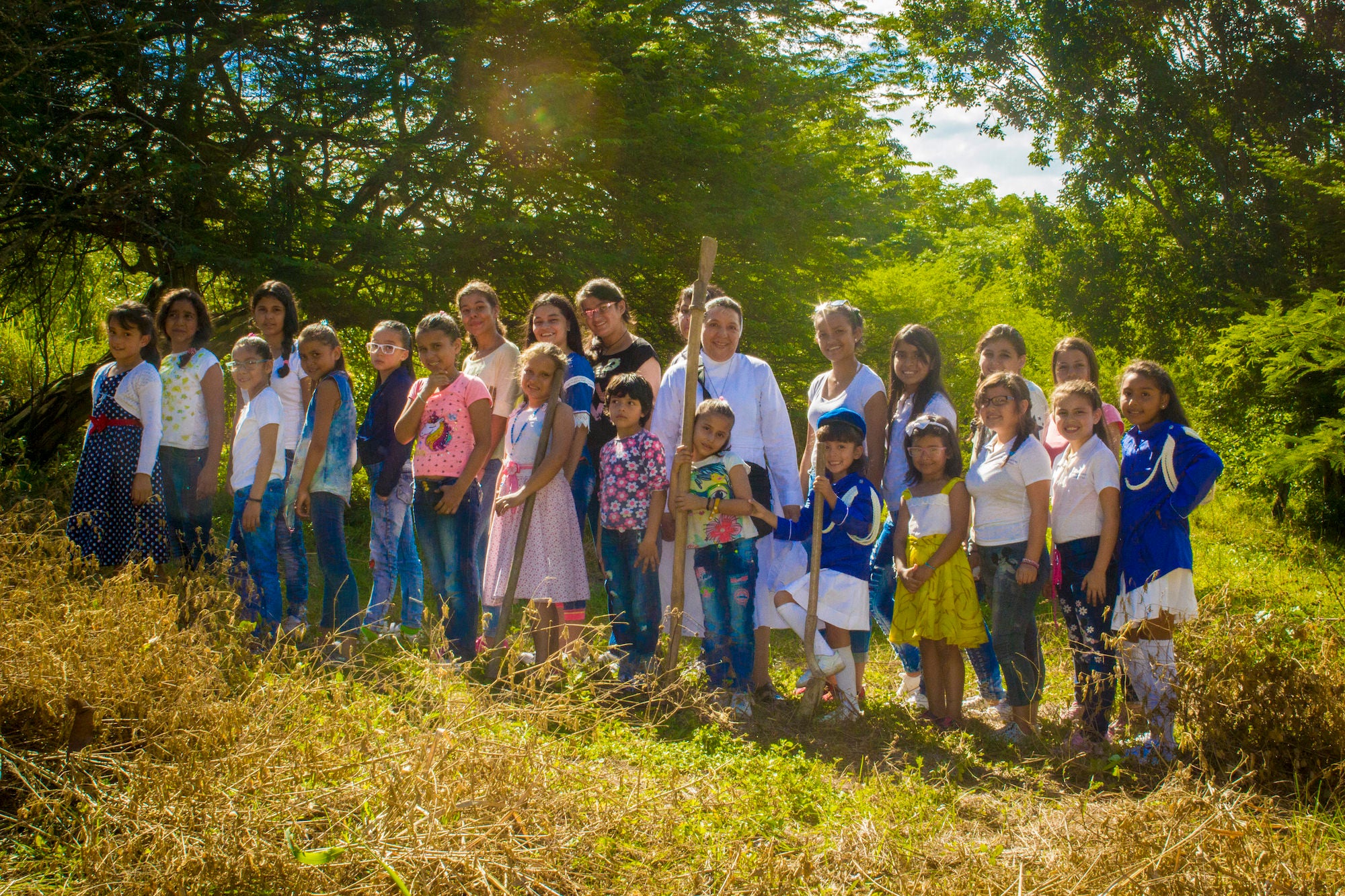 Girls at Santa Ana boarding school