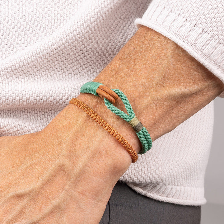 Men's Nautical Leather and Macrame Bracelet