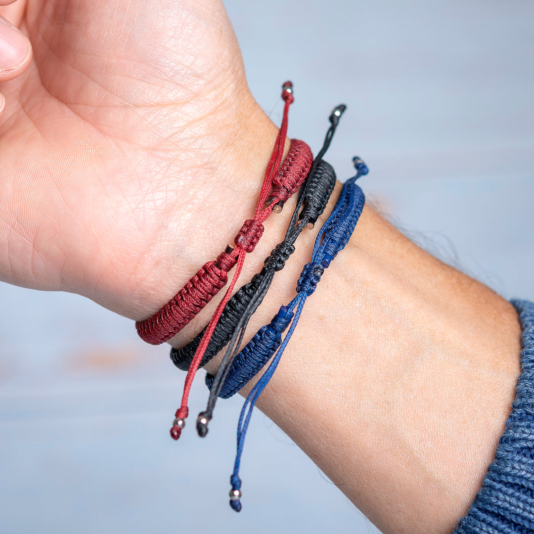 Mens Leather Bracelet, Macrame Colombian Bracelet