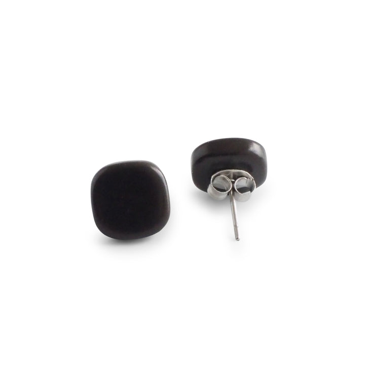 Dulce Stud Tagua Earrings Black