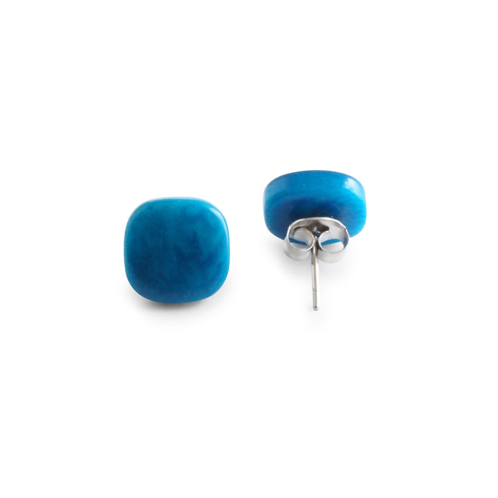 Dulce Stud Tagua Earrings Turquoise