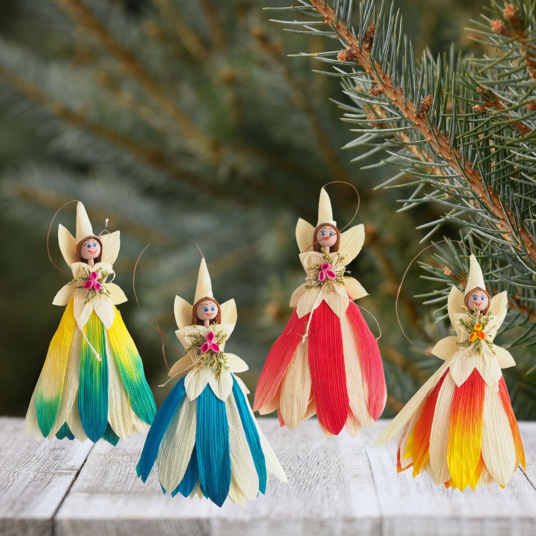 Corn Husk Fairy Christmas Ornament