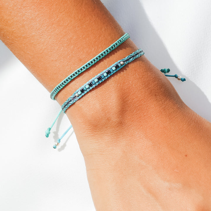 Egyptian Loom Woven Bracelet Turquoise | Colombian Bracelet