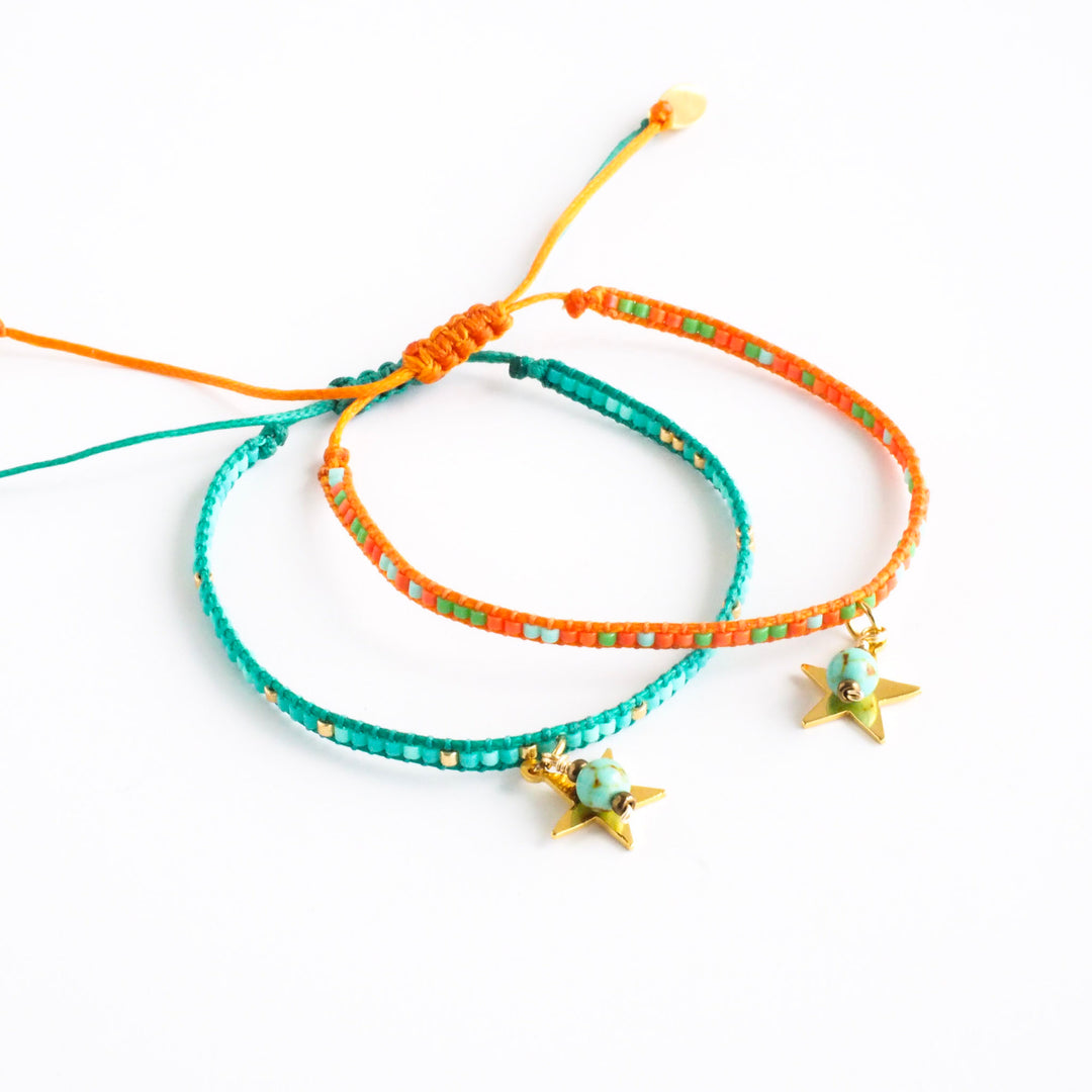 Star Miyuki Beaded Charm Bracelet 