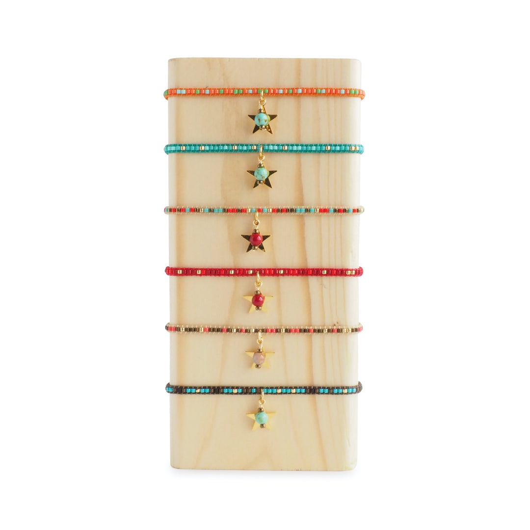 Star Miyuki Beaded Charm Bracelet Colors