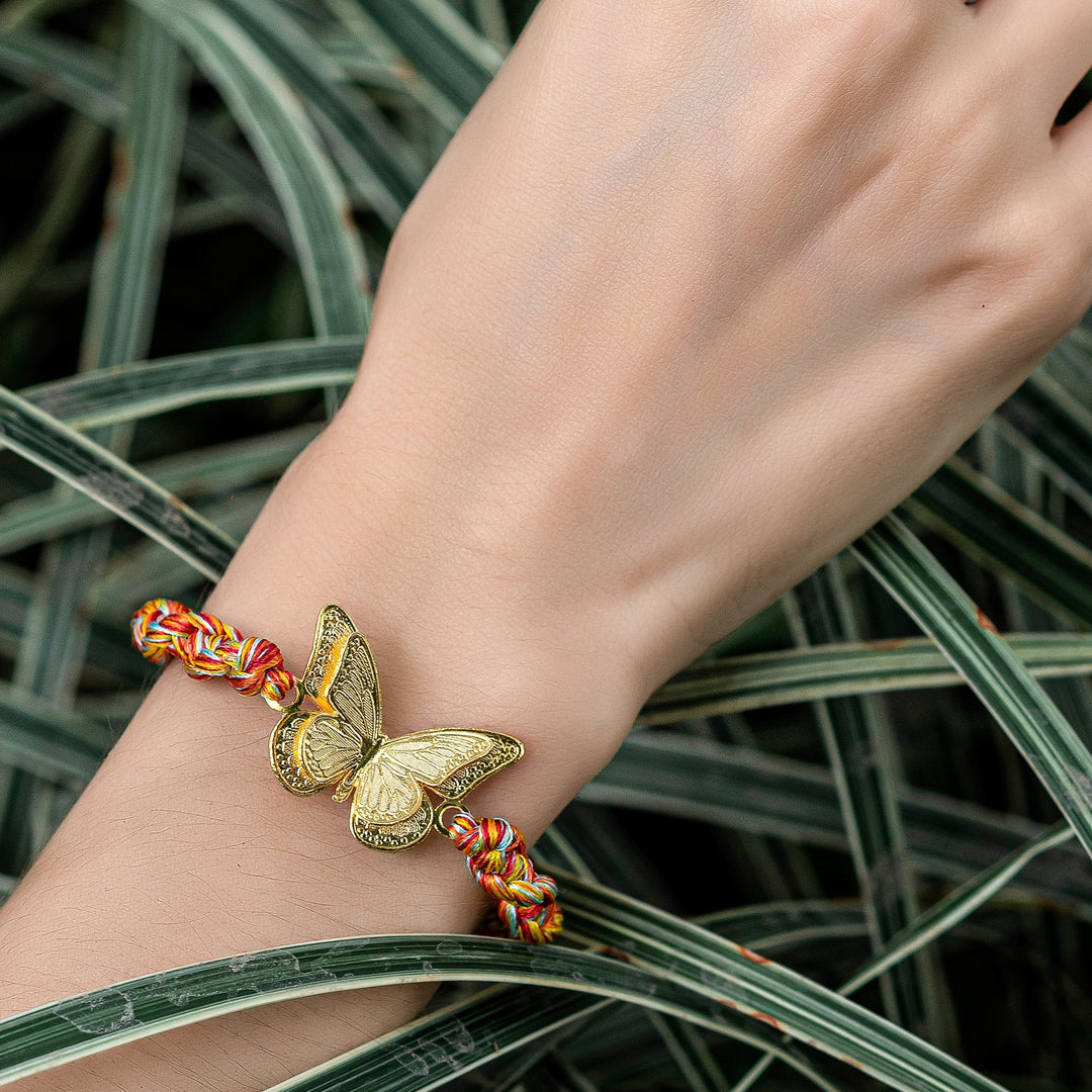 Adjustable Butterfly Gold Bracelet Red-Multi Model