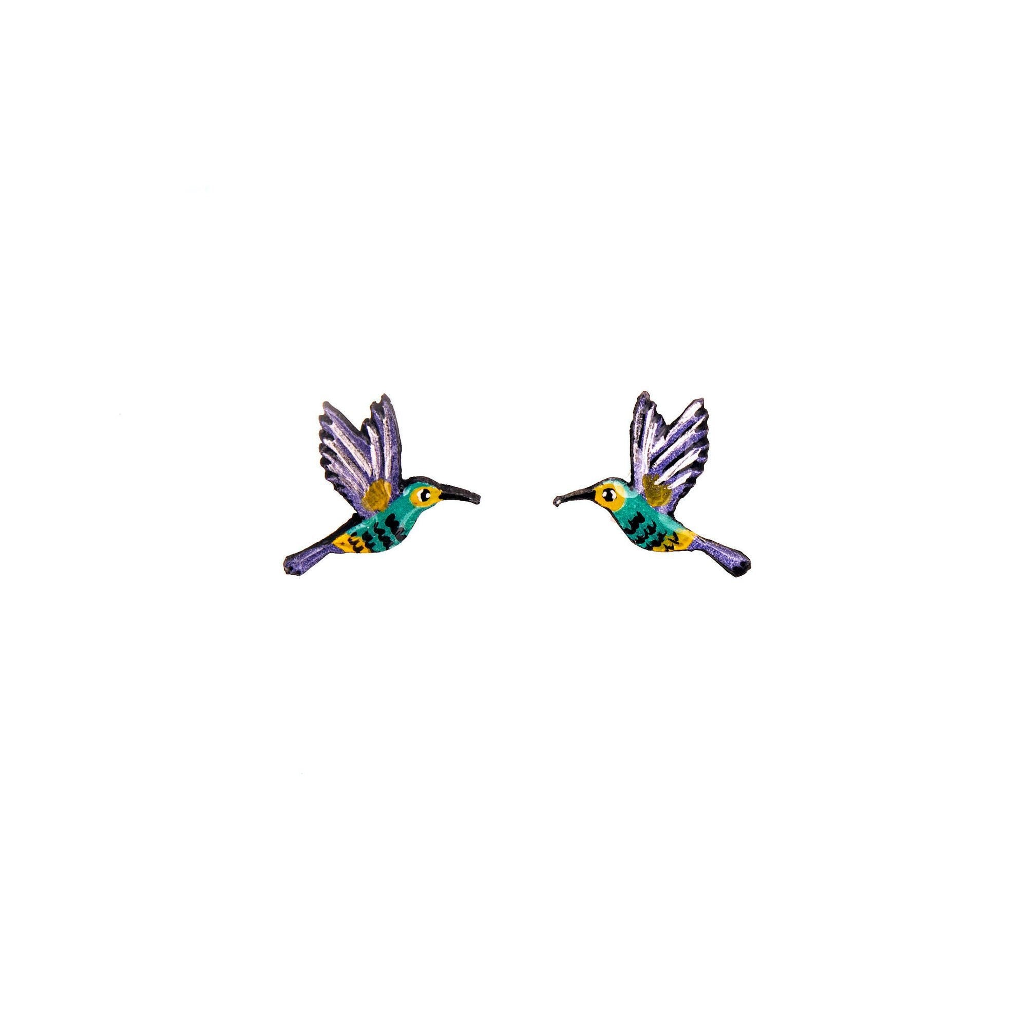 Hummingbird Stud Earrings without gold hoop