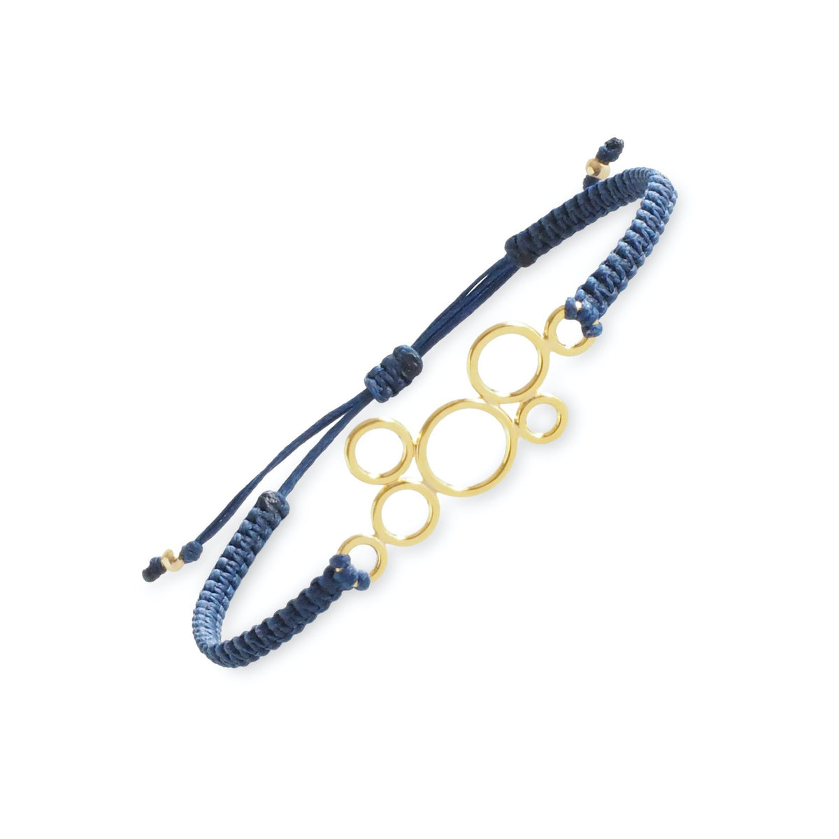 Macrame Bubble Bracelet - God Plated - Navy