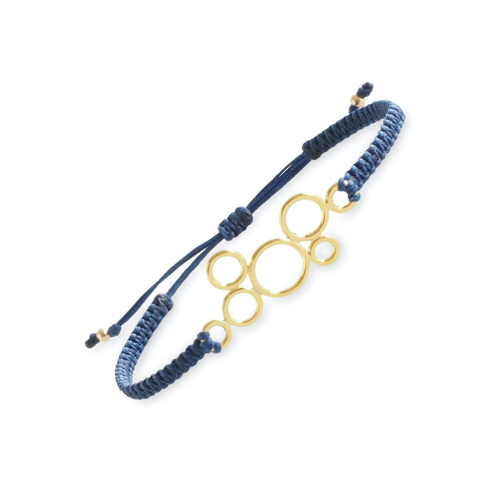 Macrame Bubble Bracelet - God Plated - Navy