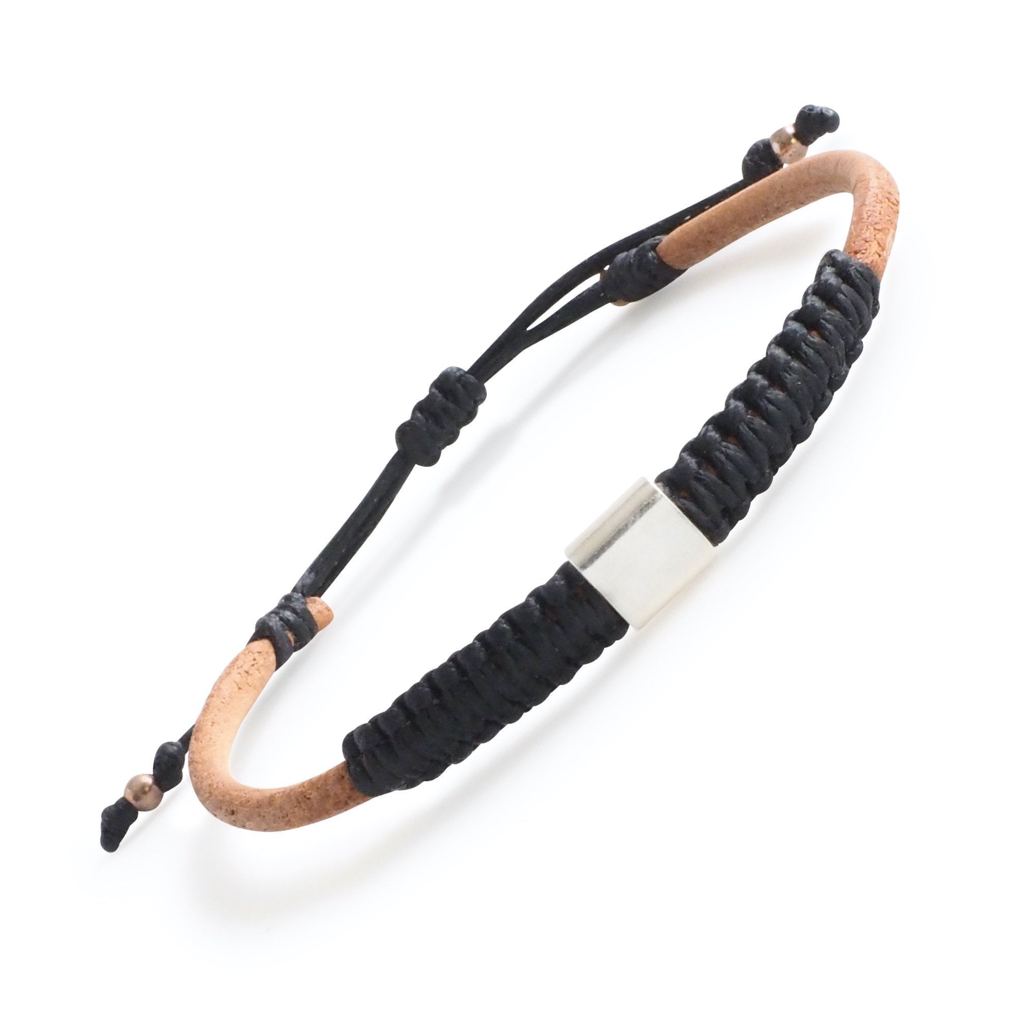 Macrame Colombian Leather Bracelet with silver 