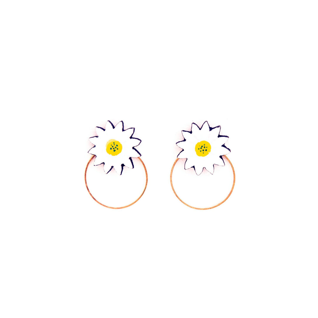 Margarita "Daisy" Wood Stud Earrings