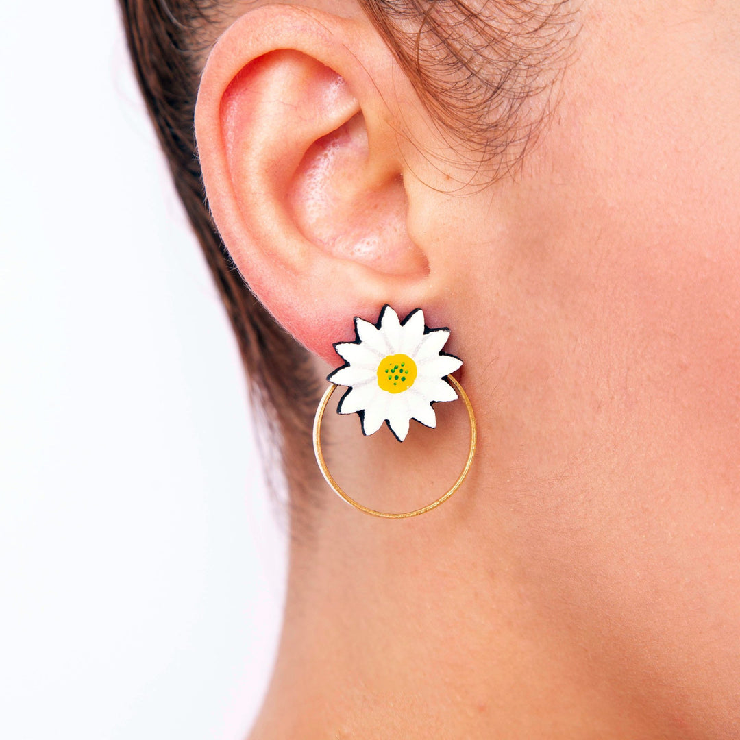 Margarita "Daisy" Wood Stud Earrings