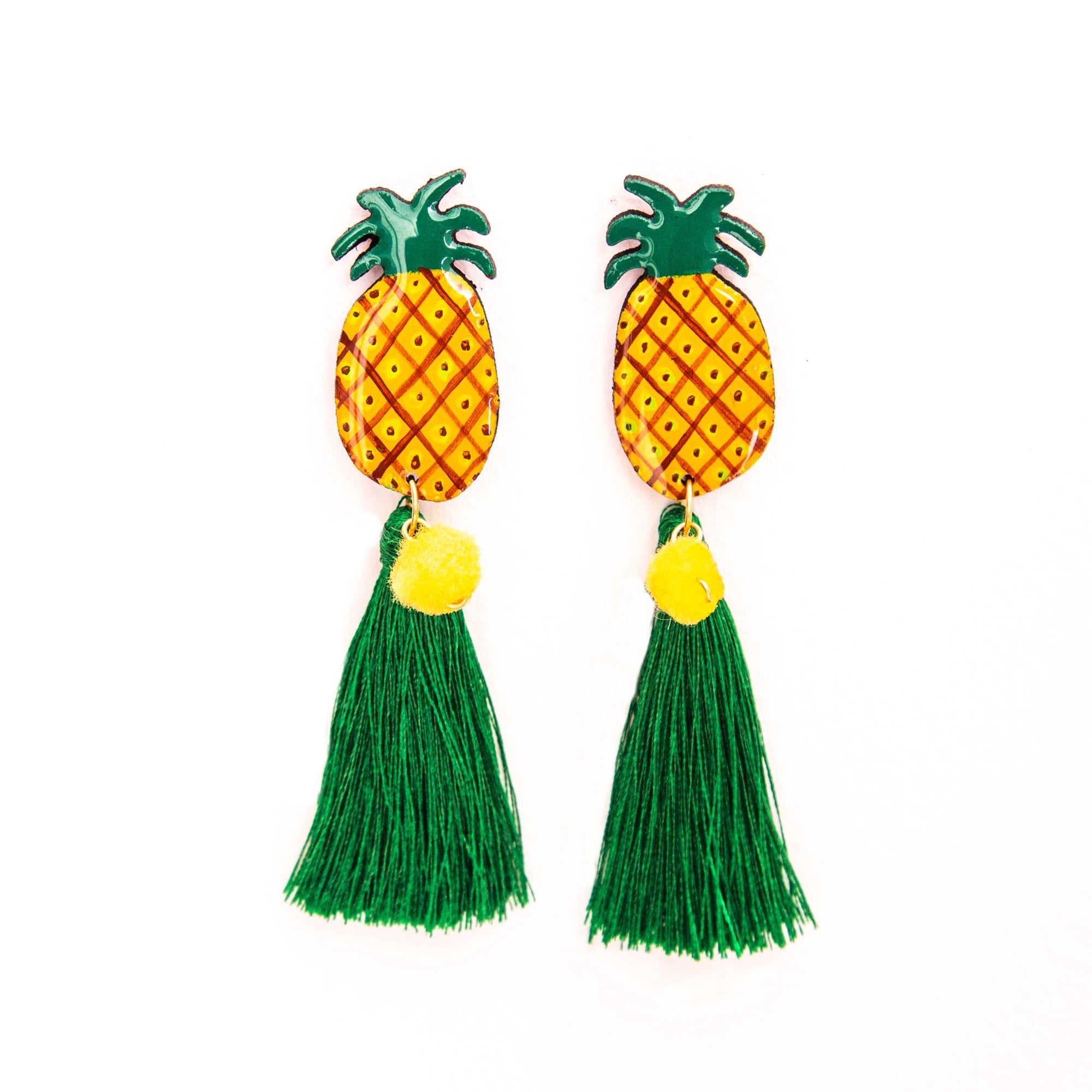 Pineapple Tassel Earrings Maxi