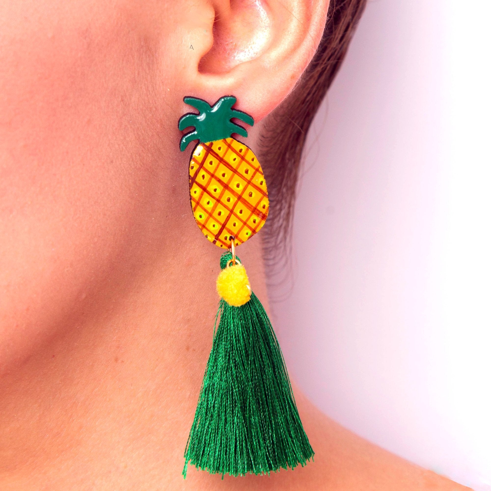 Pineapple Tassel Earrings Maxi