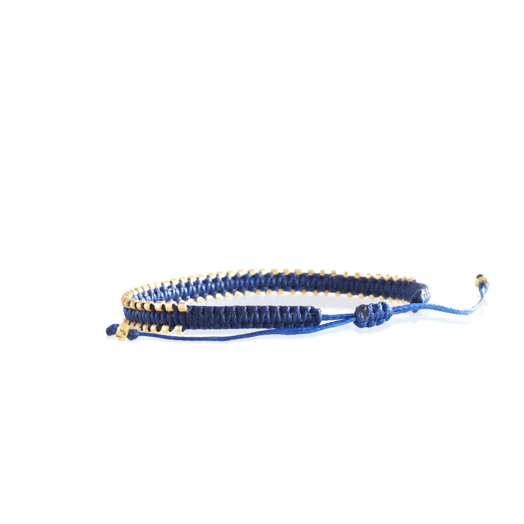 Braided Bracelet with Gold Beads